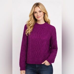 Vintage Cabin Fever Hand Knit Mohair Blend Women Sweater – Size Large